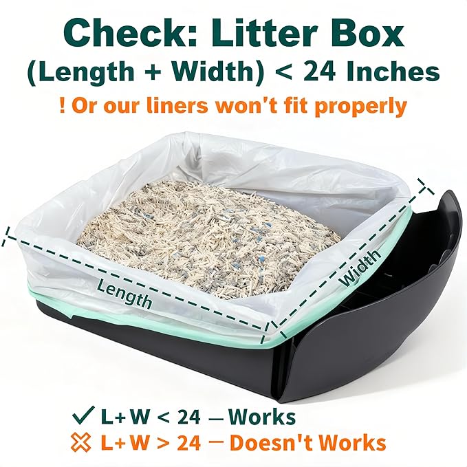 120 Count Cat Litter Box Liners Compatible with Litter Robot 3 & 4, Cat Litter Liners for Automatic Litter Box, Extra Thick Heavy Duty Waste Bags with Drawstrings, 25.2" x 15.7" (10-12 Gallons)