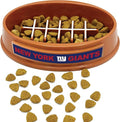 NFL Super Bowl New York Giants Slow Feeder Dog & Cat Bowl. Football Design for Healthy Digestion. Non-Slip for Large & Small Pets