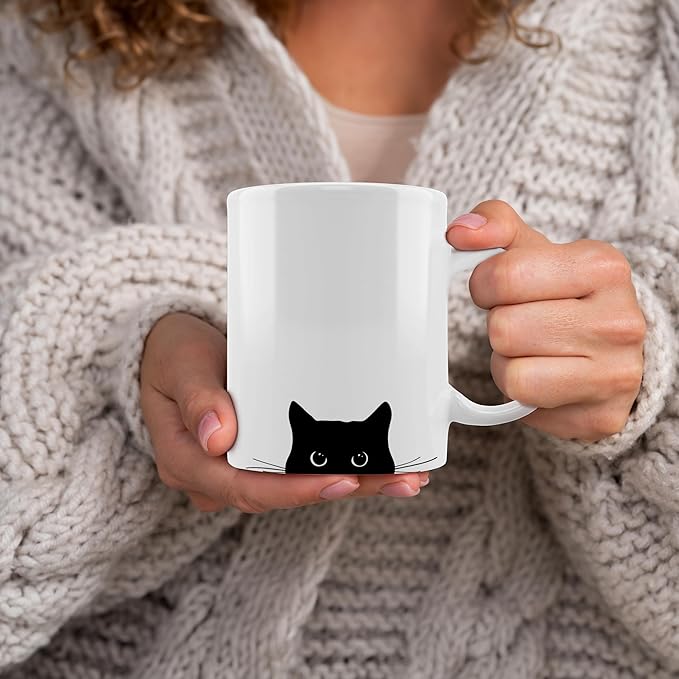OFlich Black Cat Coffee Mug - Black Cat Gifts, Black Cat Mug, Cat Mugs For Cat Lovers Women, Cat Gifts For Cat Lovers, Cat Gifts For Women Girls, 11oz Ceramic Coffee Mug