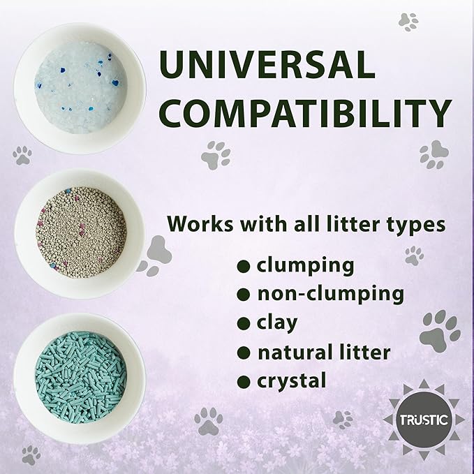 Cat Litter Deodorizer Powder - Litterbox Odor Eliminator - Smell Absorber for Litter Box and Scent Neutralizer (7 oz, Lavender)