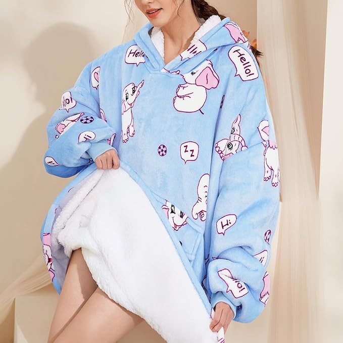 Narecte Cozy Oversized Blanket Hoodie Wearable Blanket Adults Soft Hooded Blanket Hoodie Birthday Gifts for Women Christmas