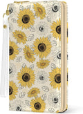 Womens Wallet, Sunflower Wristlet Wallet For Women, Vintage Floral Card Holder Purse, Birthday Christmas Graduation Gifts For Women, Vintage Sunflower Aesthetic Office Daily Purse