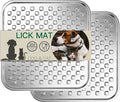 Dual Wall Stainless Steel Large Lick Mat for Dogs & Cats, Chew-Proof Slow Feeder, Anxiety Reducer, Whisker-Friendly for Cats, Non-Slip Heavy Duty Base, Raw Feeding Pad, Dishwasher Safe