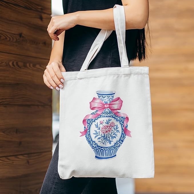 Grace Yonks Cute Canvas Tote Bag – Aesthetic Large Reusable Bag