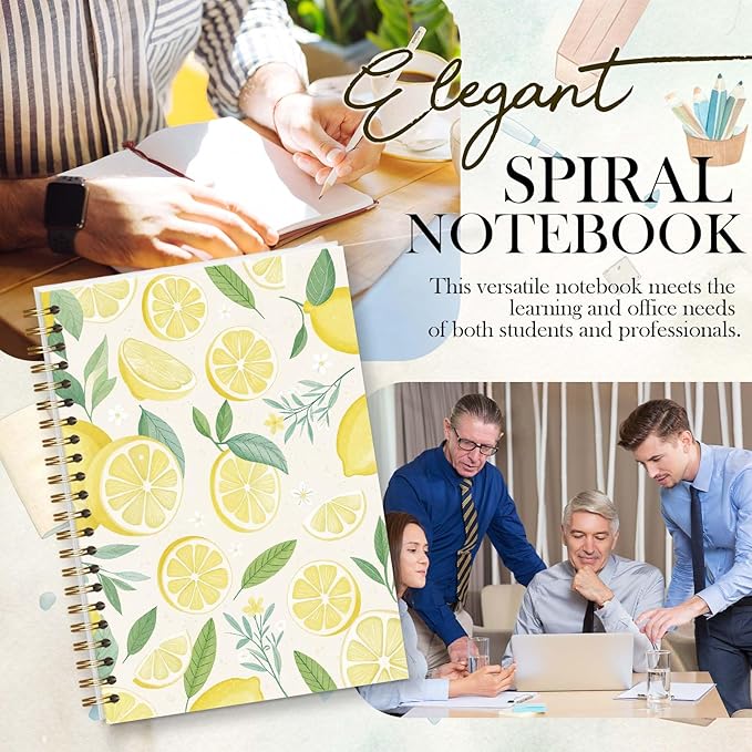 Amalfi Lemons Spiral Notebook, Aesthetic Cute Study Supplies, Christian Gifts for Women Girls, 5.5x8.3 Inch - A15