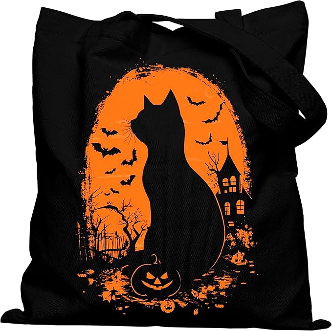DYALE Canvas Tote Bag Double-Sided Prints with Snap Closure, Cute Tote Bag with Pocket for Shopping, Library, Work, Travel