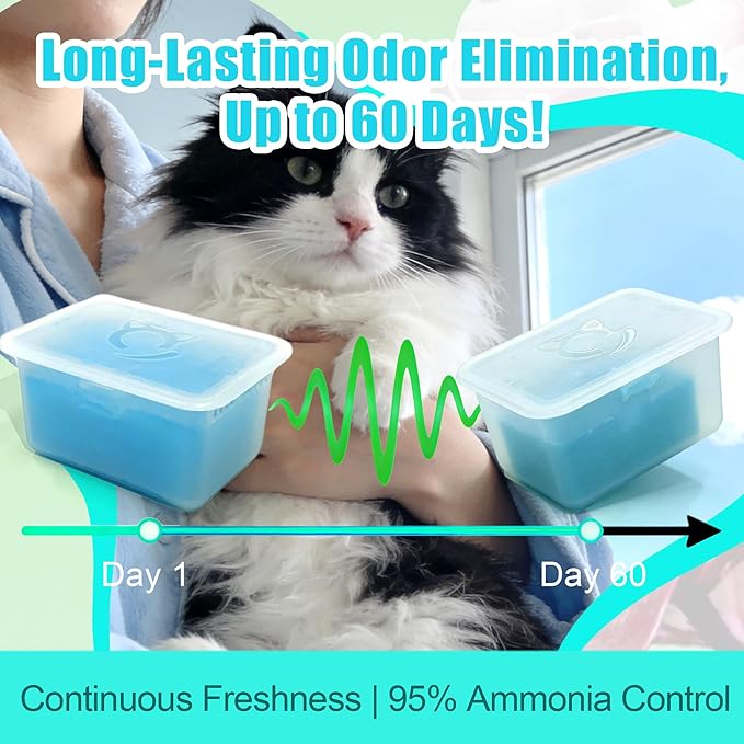 6PCS N60 Odor Control for PUROBOT Ultra, for PUROBOT Max Pro/2 and for PUROBOT Crystal Duo Self Cleaning Cat Litter Tray, Long-Lasting Effective Litter Box Odor Remover, Litter Deodorizer