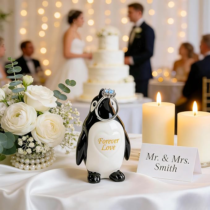 Gifts for Him Her Boyfriend Girlfriend, To My Love Handmade Ceramic Mini Penguin Anniversary Birthday Gifts for Women Men, Romantic Valentines Forever Lover Gifts for Wife Husband Couples Cute Decor