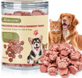 Memorjew 25PCS Chicken & Goat Milk Freeze- Dried Lollipops｜Individually Wrapped, Portable Dental Food for Dogs & Cats (Chicken & Cranberry 100g)
