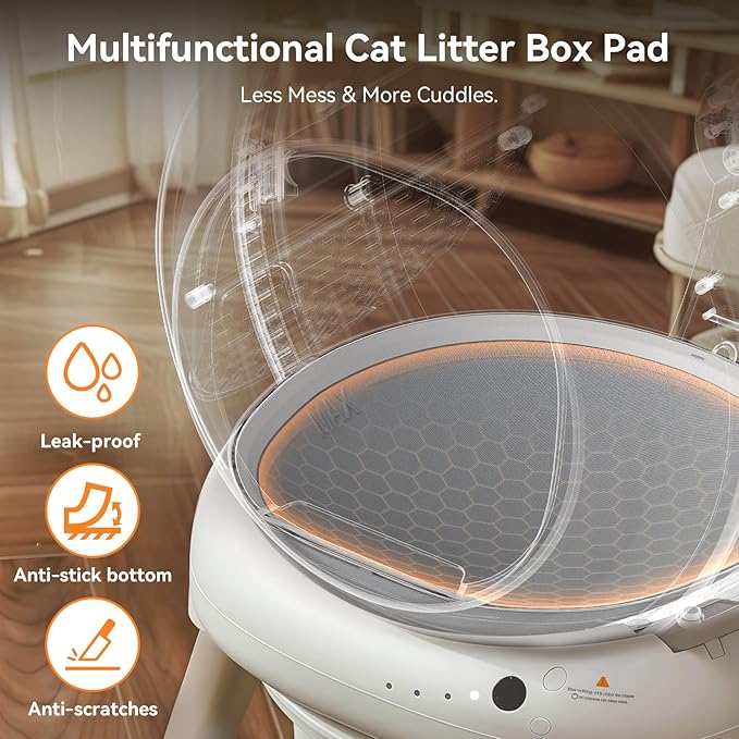 Self Cleaning Litter Box - E2 Automatic Cat Litter Box Smart Robot, APP Control,Weight Monitoring - Ultra-Quiet, for Medium Cats and Kittens, Safe Anti-Pinch Litter Box