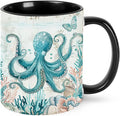Octopus Coffee Mug Funny Ceramic Tea Cup With Handle Dishwasher Microwave Safe for Women 11oz Porcelain
