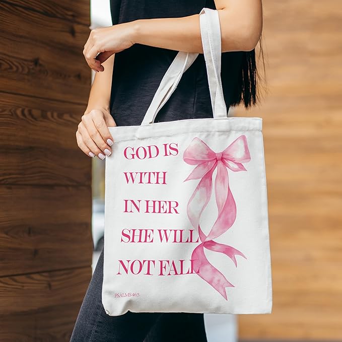 Grace Yonks Cute Canvas Tote Bag – Aesthetic Large Reusable Bag