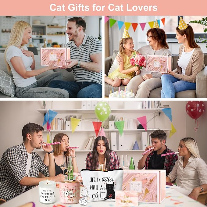 UAREHIBY Cat Lovers Gifts for Women, Cat Lady Coffee Mug Gift for Cats Mom, Daughter, Sister, Friends, Aunt, Wife, Coworkers, BOSS, Valentine's Day Gift for Her, Teacher Appreciation Christmas Gifts