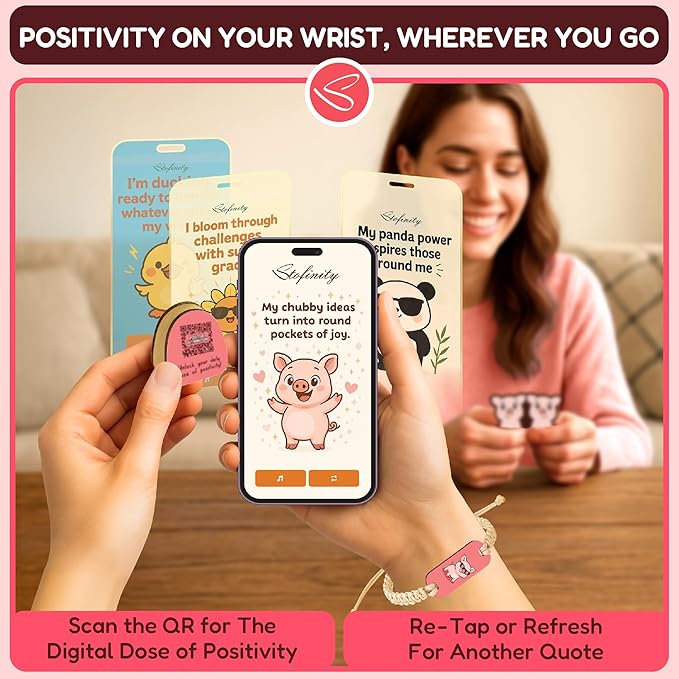 Stofinity Positive Pig Jar With 60 Affirmation Cards - Cute Pig Gifts For Women - Funny Christmas Birthday Gifts For Women Sister Friend Coworkers Adult - Motivational Desk Accessories