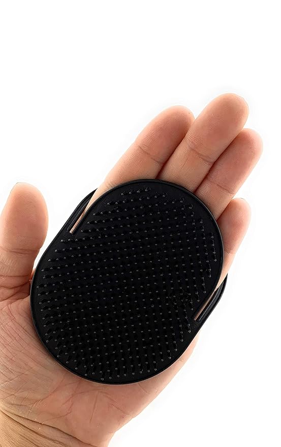 GENTS Pocket Palm Hair Brush Comb Set - 6 Pack Travel Size Detangling Brushes for Men Women Kids Pets - Scalp Massage Grooming Tools Made in USA (Black)