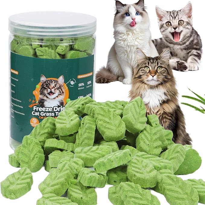 130g/4.59oz Cat Grass Treats, Cat Grass Teething Stick, Natural Hairball Treatment for Cats, Edible Cats Chew Sticks Toy Cat Treats Snack for Teething Cleaning Hairball Removal
