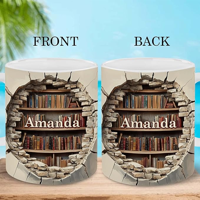 Personalized Book Lover Gifts - Book Lovers Gift For Bookworm, Readers, Librarians, Bookish - Books Are Treasured Wealth Mug Custom Avatar - Bookish Gift For Friends, Women, Her