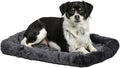 MidWest Homes for Pets QuietTime Dog Bed - Gray Faux Fur Bolster, Ultra-Soft and Machine Washable, Fits 24-Inch Crates and Carriers, for Small Breed Dogs
