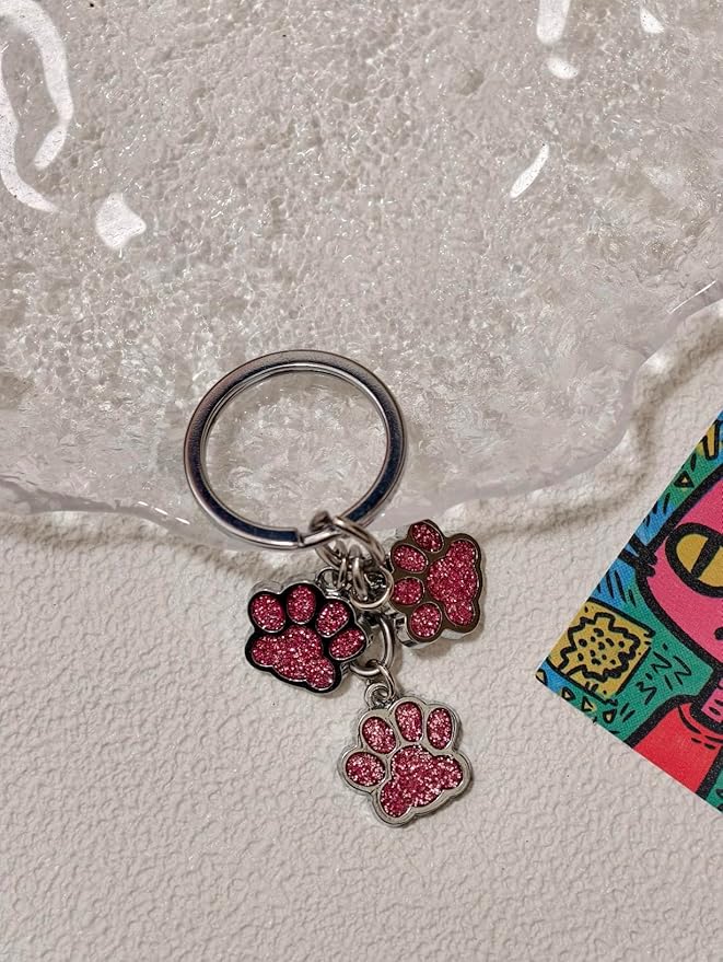 Aesthetic Metal Claw Keychain Cute Key Rings Charms for Women Kawaii Dog Cat Pet Gifts for Bag Backpack Car Keys