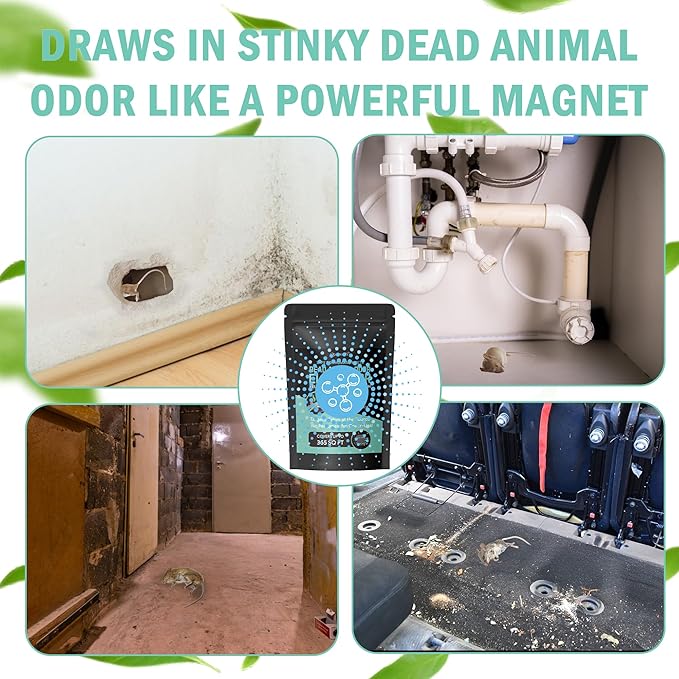 Dead Rodent Odor Absorber for Strong Indoor Smells – Industrial-Grade Deodorizing Pouch for Wall, Attic & Crawlspace – Fragrance-Free & Reusable – Covers Up to 365 Sq Ft – No Harsh Chemicals