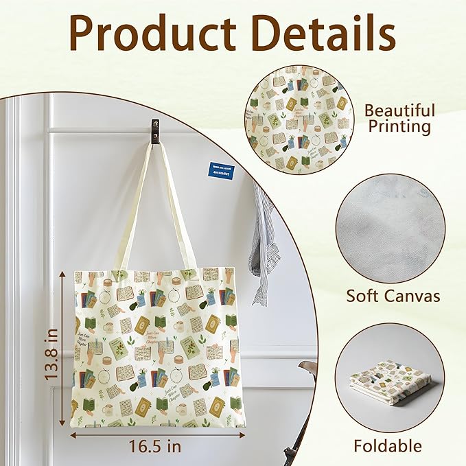 Tote Bag For Women Man, Reusable Work Shopping Grocery Shoulder Bags