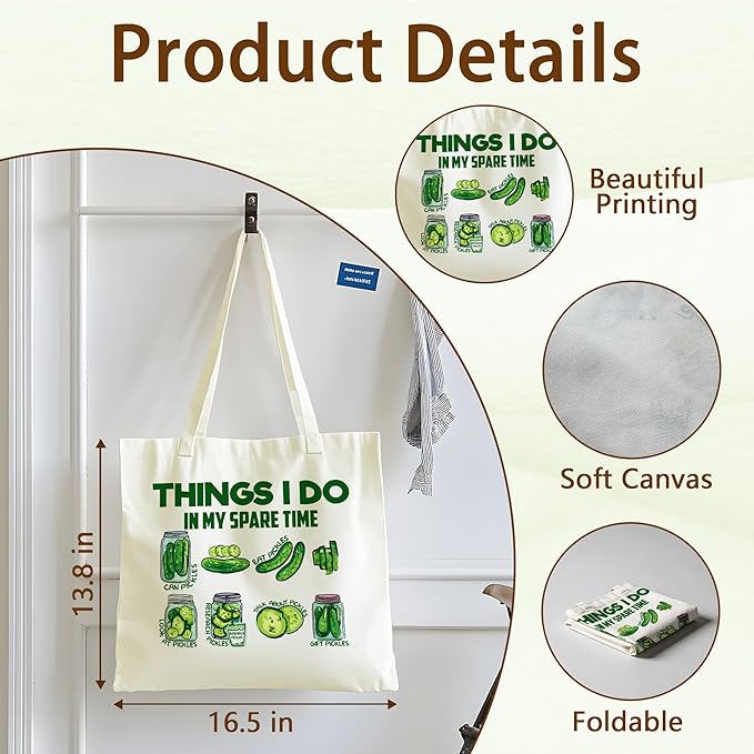 Tote Bag For Women Man, Reusable Work Shopping Grocery Shoulder Bags