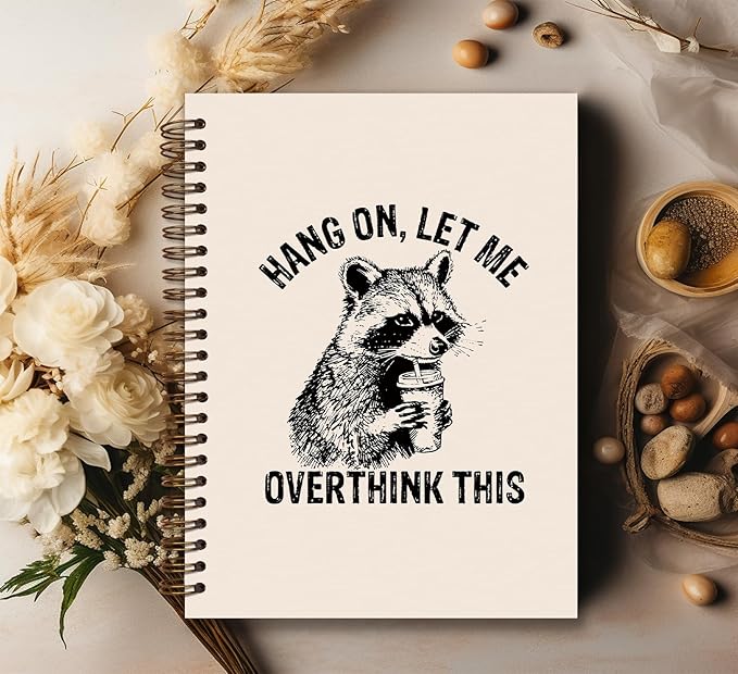 KDHTY Funny Raccoon Notebook,Funny Office Supplies,Office Spiral Hardcover Journal for Coworker Gitts,Raccoon Gift Cute Notebook for Women Lovers,5.5 x 8.3 Inches