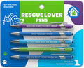 Funny Cat & Dog Rescue Lover Gift Pen Set – 5 Black Ink Ballpoint Pens with Stylus Tip & Quality Metal Barrel with Fun Quotes - Gifts for Dog Moms, Cat Lovers, Animal Advocates, Fosters & Volunteers
