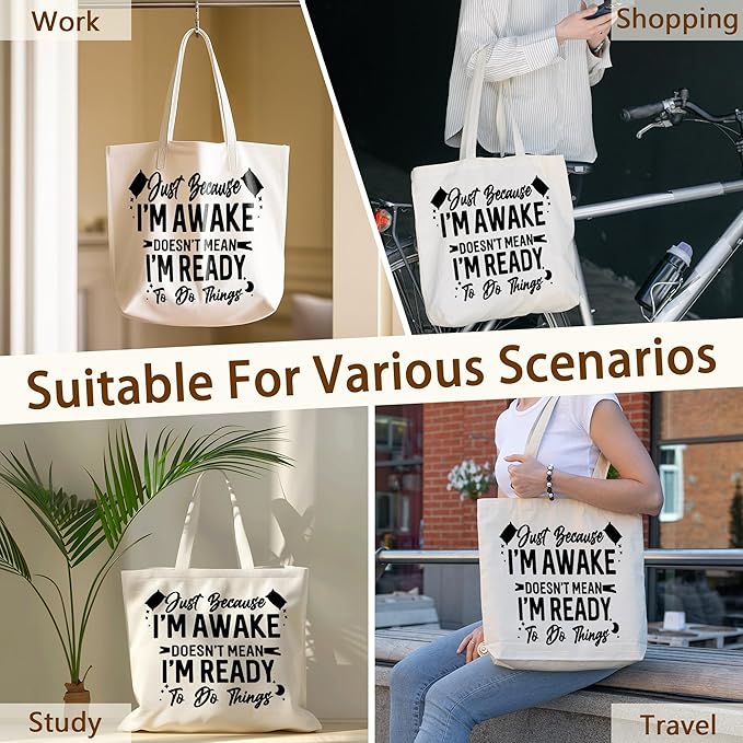 Tote Bag For Women Man, Reusable Work Shopping Grocery Shoulder Bags