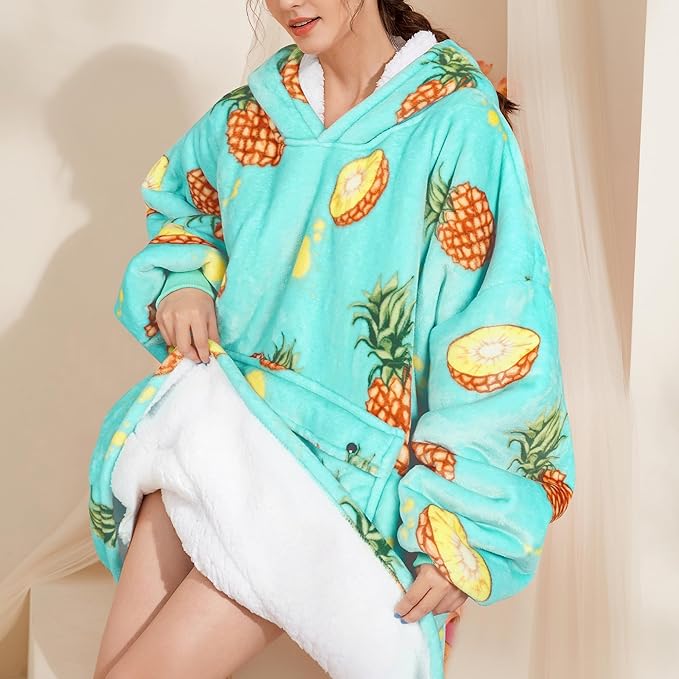 Narecte Cozy Oversized Blanket Hoodie Wearable Blanket Adults Soft Hooded Blanket Hoodie Birthday Gifts for Women Christmas