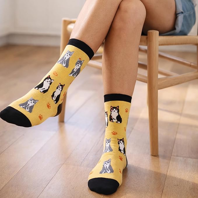 Jeasona Womens Funny Socks Plant Cat Nurse Gifts for Women Mom