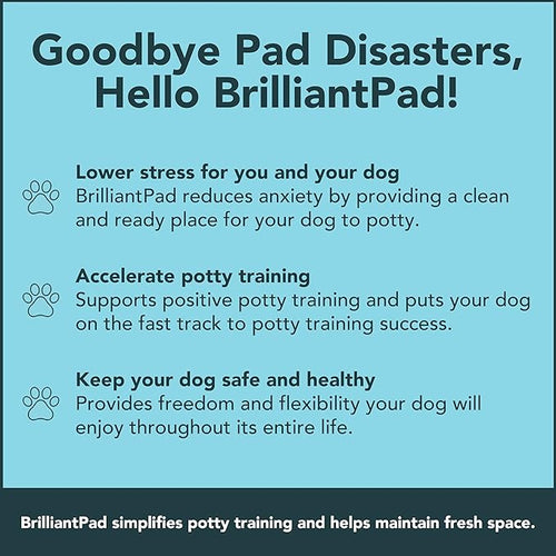 BrilliantPad Smart Indoor Dog Potty for Small Pets | Self Cleaning with Odor Control, AI Health Monitoring, Puppy Training Alternative to Grass Turf | Includes 1 Absorbent Pad Roll & 3 Training Sprays