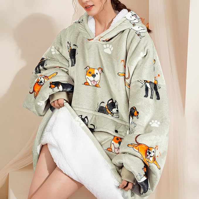 Narecte Cozy Oversized Blanket Hoodie Wearable Blanket Adults Soft Hooded Blanket Hoodie Birthday Gifts for Women Christmas