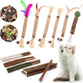 WOUSEDO Catnip Chew Toys for Cats, 24 Pack Cat Toys with Silvervine Sticks, Natural Silvervine Stick Cage Balls & Bell Balls for Indoor Cats