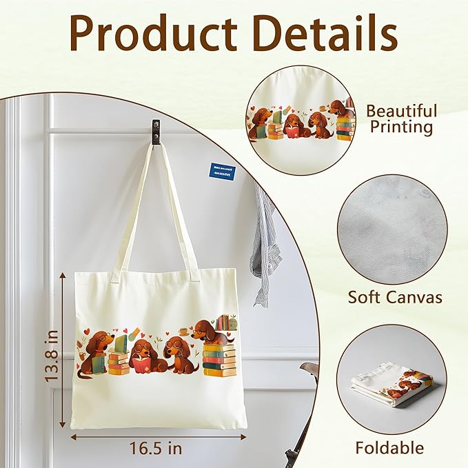 Tote Bag For Women Man, Reusable Work Shopping Grocery Shoulder Bags