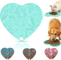Silicone Slow Feeder Dog & Cat Bowl with Suction Cups – Non-Slip Fun Pattern for Dogs and Cats, Interactive Pet Enrichment Bowl, Treat Eating Feeder, Heart-Shaped Mat Compatible (Mint)