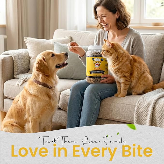 Freeze Dried Beef Liver Dog Treats | Healthy Kitten Treats, Single Ingredient, Raw | High Protein Cat & Dog Food Toppers, Grain-Free | Inspected & Tested in USA | 9.5 oz