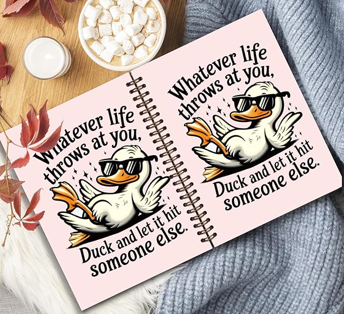 KDHTY Funny Goose Spiral Notebook,Cute Goose Funky Aesthetic Journaling Notebooks Office Supplies,Cute Girls Diary School Notebooks Animal Lover Gifts,5.5 x 8.3