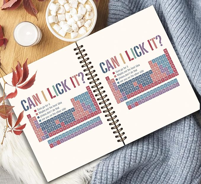 KDHTY Chemistry Notebook Science Teacher Gifts,Periodic Table Laboratory Notebooks Journal for Student,Can I Lick It Periodic Table Funny Science Teacher Appreciation Gifts,5.5x8.3 Inch