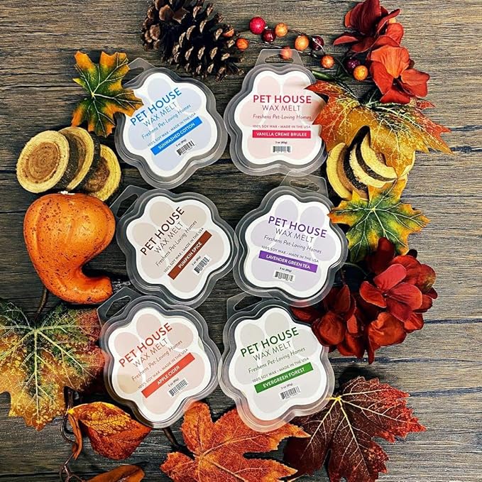 One Fur All Pet House Scented Wax Melts for Warmer - Long-Lasting Pet Friendly Plant Based Soy Wax Melts, Pumpkin Spice Pack of 2