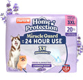 Hartz Miracle Guard Dog and Puppy Dog Pads Max Absorbency 24 Hour Use Odor Eliminating Lavender Scented No Leaks, 3XL Size 20 Count