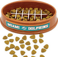 NFL Super-Bowl - Miami Dolphins Slow Feeder Dog Bowl. Football Design Slow Feeding Cat Bowl for Healthy Digestion. Non-Slip Pet Bowl for Large & Small Dogs & Cats