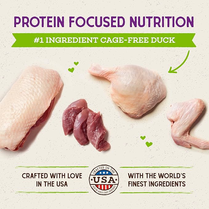 Stella & Chewy's Raw Coated Cat Food - High Protein, Grain-Free Kibble with Cage-Free Duck - Premium Digestive Support with Probiotics - All Natural Small Kibble - Perfect For Picky Eaters - 5 lb Bag
