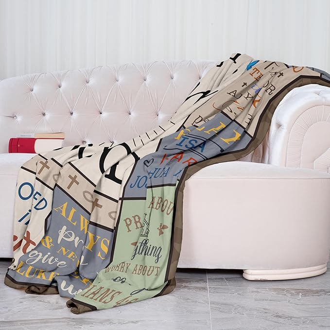 XALAZY Christian Gifts for Women, Religious/Inspirational Gifts for Women, Gifts for Christians, Baptism/Confirmation/Catholic Gifts for Girls/Sister/Friend, Christian Blanket 50" X 60"