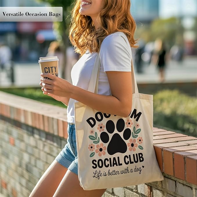 Pets Lover Gifts Tote Bag for Women, Dogs Cats Bee Aesthetic Canvas Bag with Inner Pocket