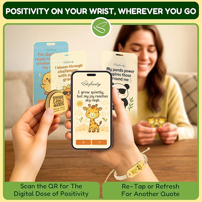 Stofinity Positive Giraffe Gifts For Women - Motivational Affirmation Jar With 60 Affirmation Cards For Women, Inspirational Quotes Cool Friend Birthday Gifts Ideas, Cute Giraffe Desk Accessories