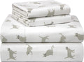 Pointehaven 180 GSM Velvet Feel Luxury 100% Cotton Printed Flannel Sheet Set,3 pcs, Twin, Cats - Warm & Cozy - Pre-Shrunk -Deep Pockets - Elastic All Around-Comfy Double Brushed -