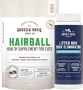 Rocco & Roxie Cat Hairball Supplements & Litter Box Odor Eliminator Bundle