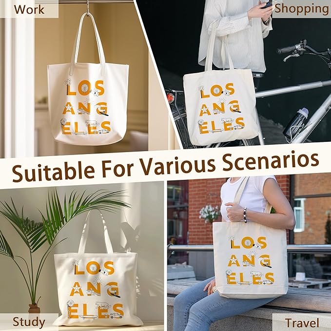 Tote Bag For Women Man, Reusable Work Shopping Grocery Shoulder Bags