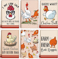 FuWeave 6 Pcs Chicken Kitchen Dish Towels Chicken Gifts for Women Farm Rooster Dishcloth 16 x 24 Inches Farmhouse Tea Hand Towel Decorative for Bathroom Kitchen Housewarming Gifts